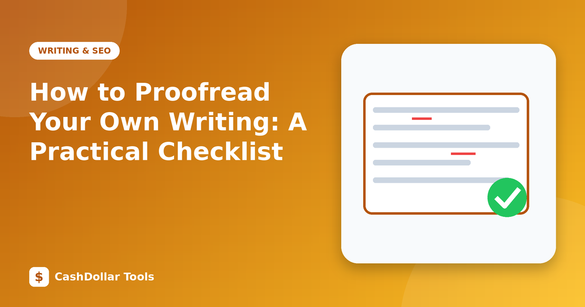How to Proofread Your Own Writing: A Practical Checklist