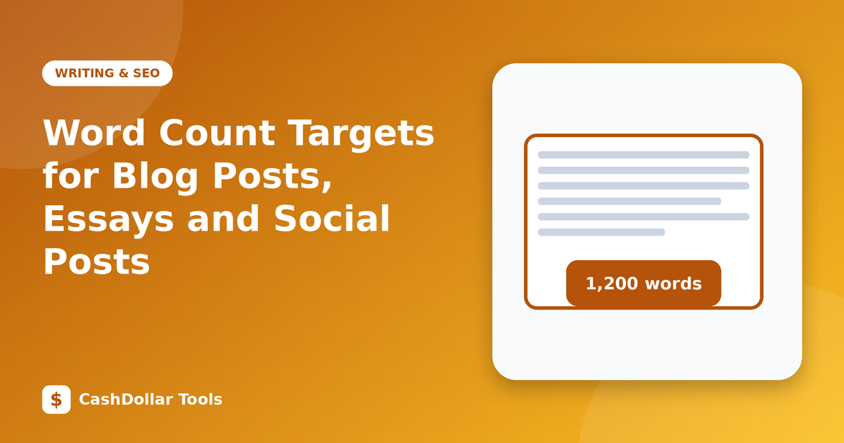 Word Count Targets for Blog Posts, Essays and Social Posts